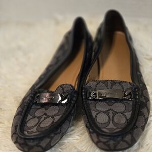 Coach Signature Pattern Black Loafers